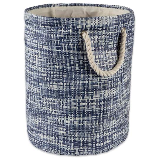 DII® Small Nautical Blue Tweed Round Paper Bin